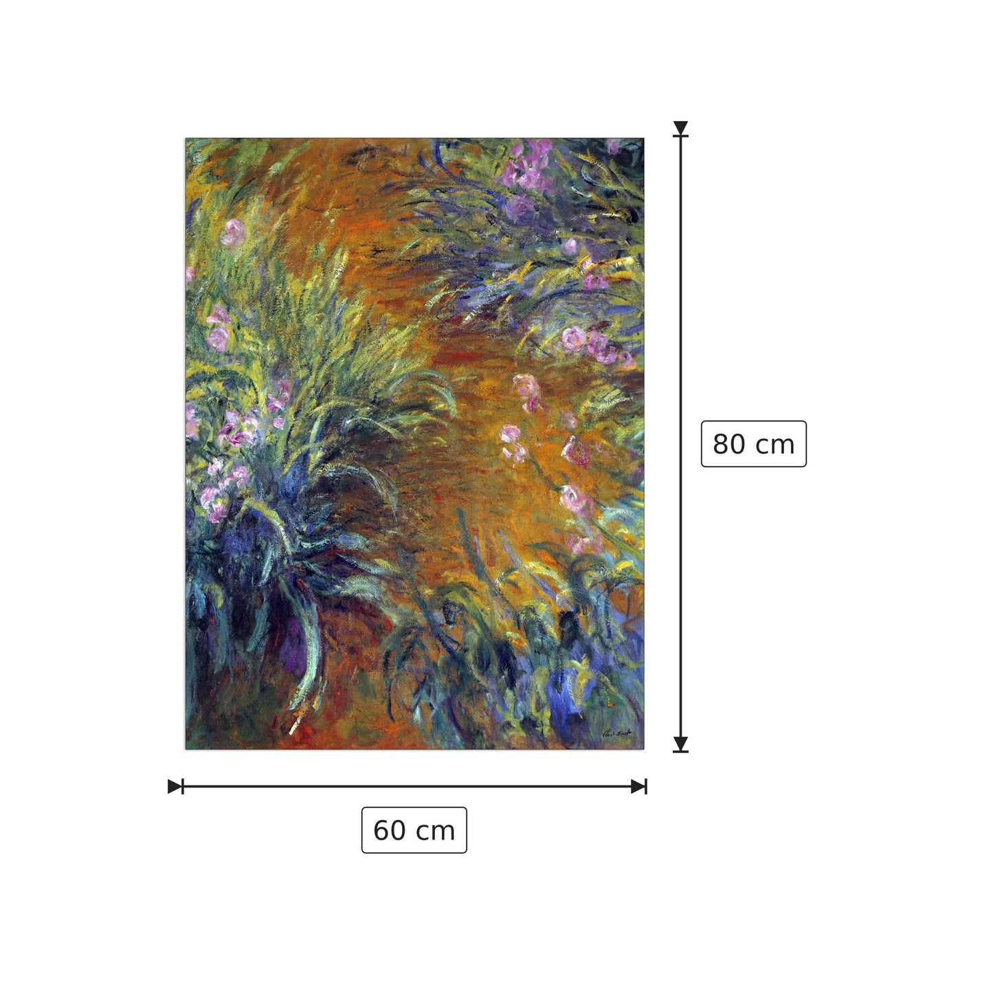 Irises - Monet Claude - cm 60x80 - Pannello in MDF