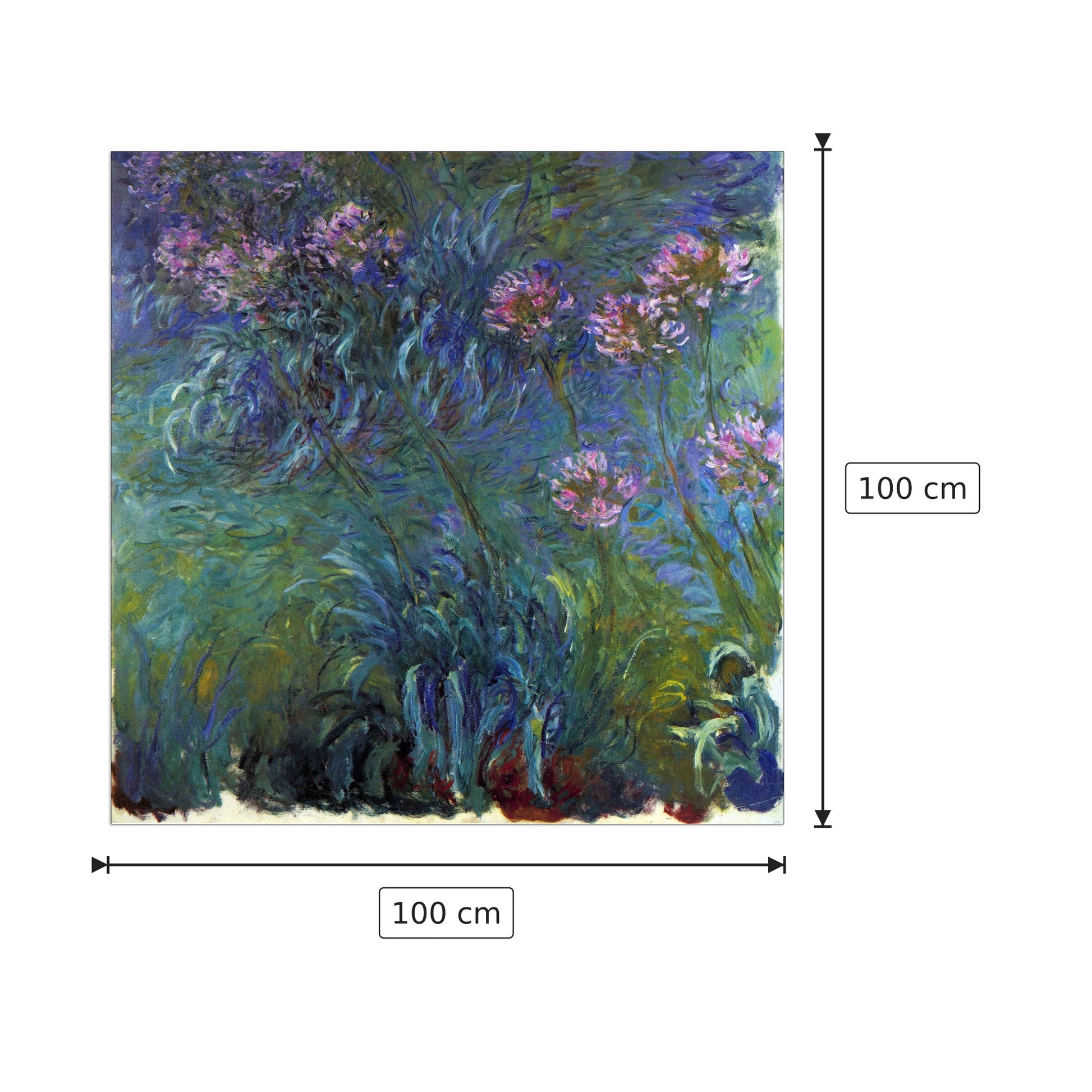 Jewelry lilies - Monet Claude - cm 100x100 - Pannello in MDF