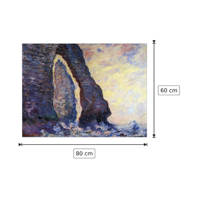La Porte d'Aval and the needle at EÌtretat - Monet Claude - cm 80x60 - Pannello in MDF