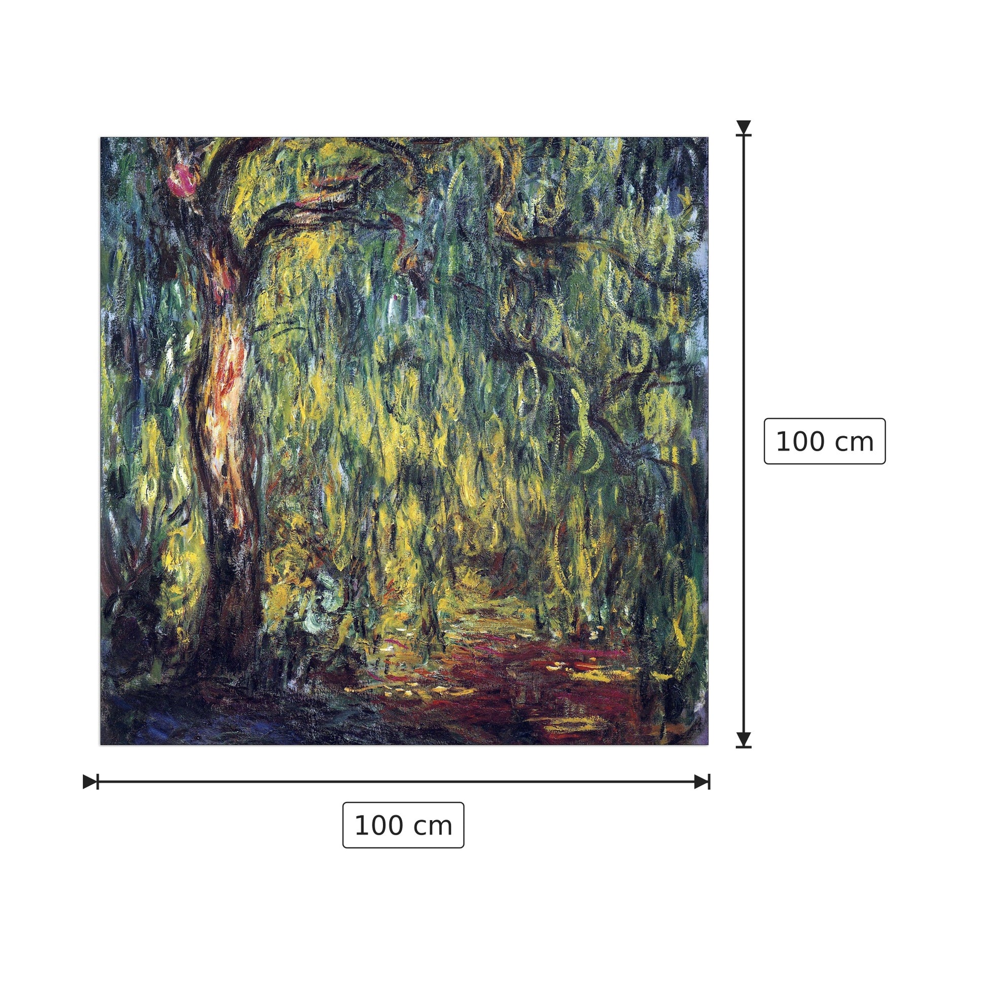 Landscape - Monet Claude - cm 100x100 - Pannello in MDF