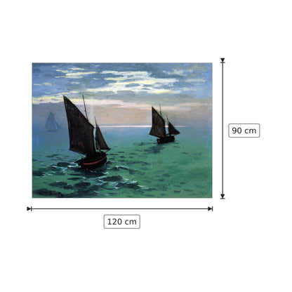 Le Havre - exit the fishing boats from the port - Monet Claude - cm 120x90 - Pannello in MDF