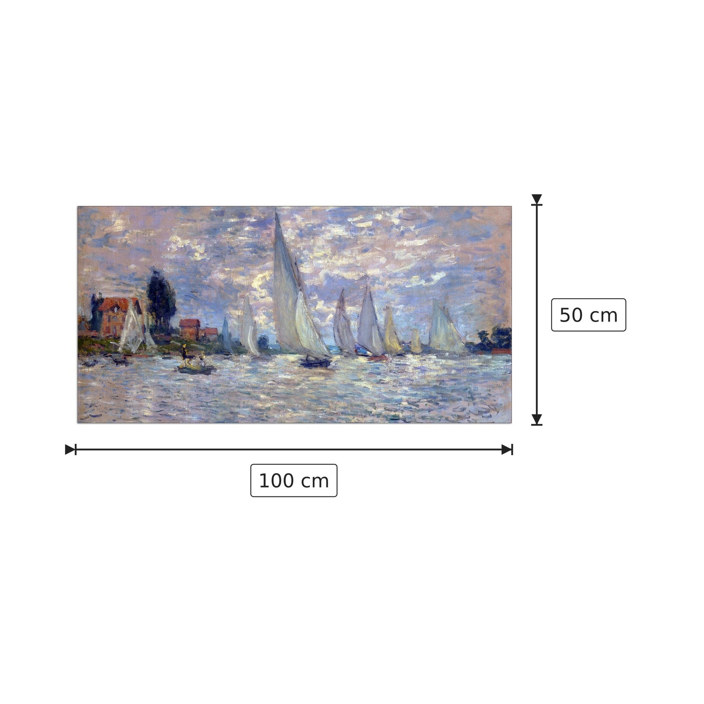 les Barques - Monet Claude - cm 100x50 - Pannello in MDF
