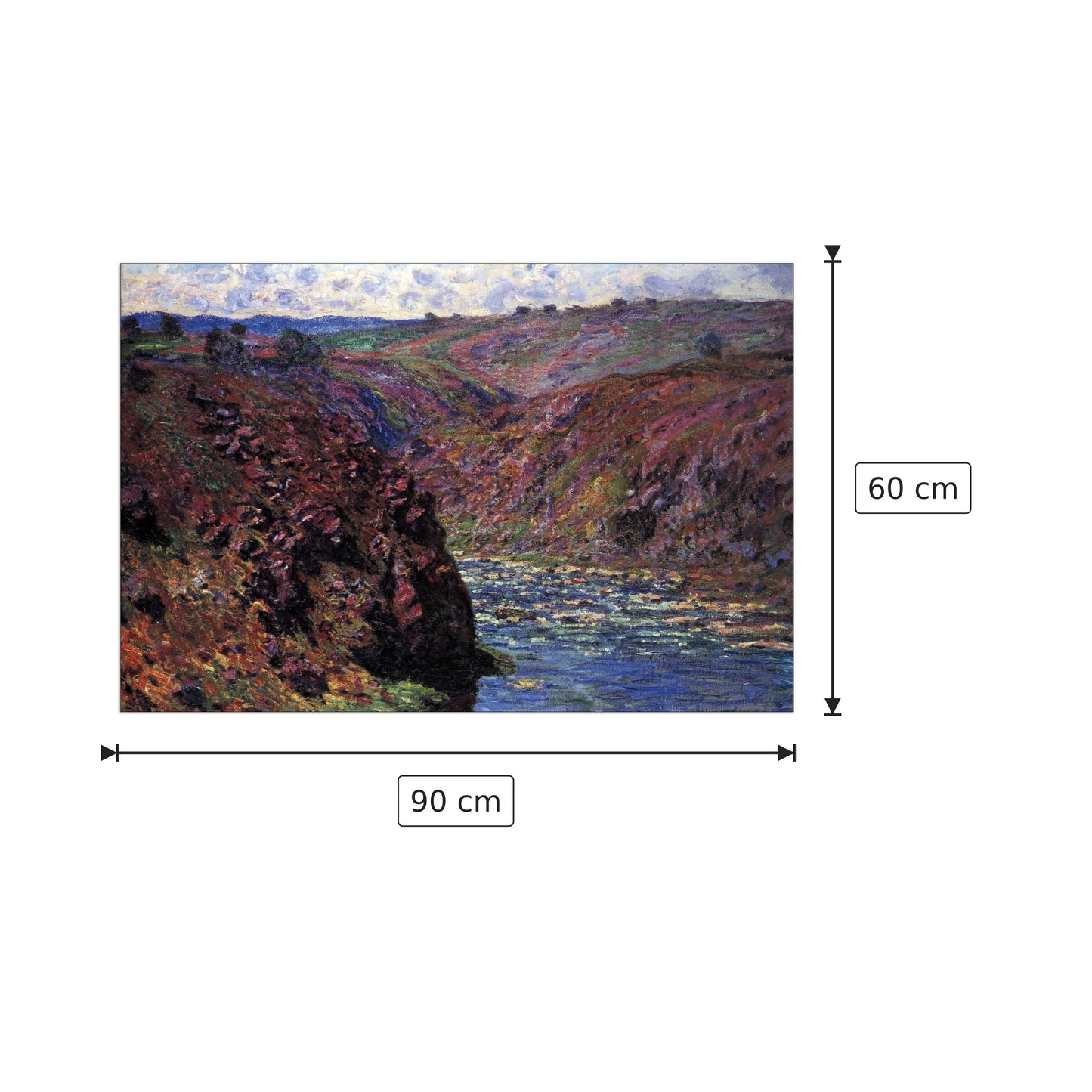 Les-Eaux Semblantes in the sunlight - Monet Claude - cm 90x60 - Pannello in MDF