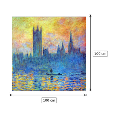 London Parliament in Winter - Monet Claude - cm 100x100 - Pannello in MDF