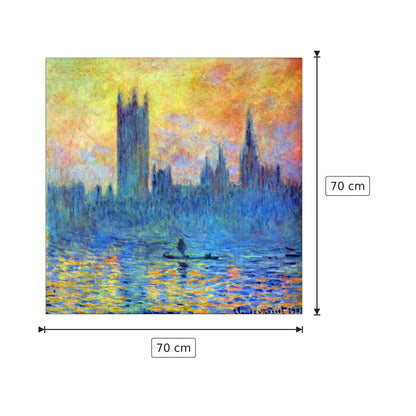 London Parliament in Winter - Monet Claude - cm 70x70 - Pannello in MDF