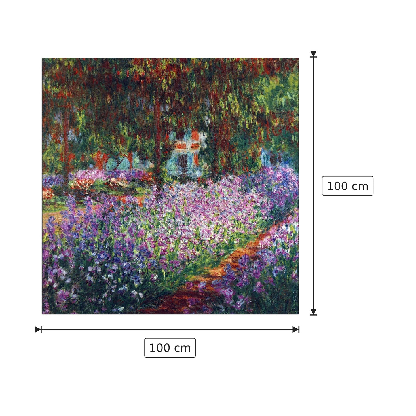 Monet's garden in Giverny - Monet Claude - cm 100x100 - Pannello in MDF