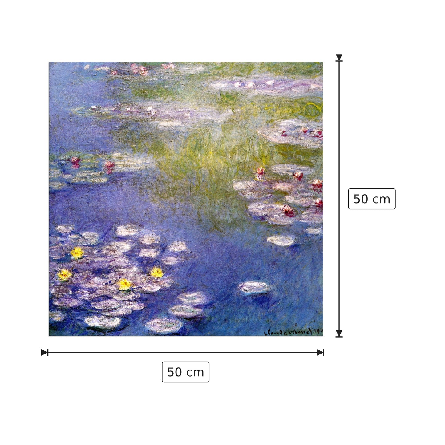 Nympheas at Giverny - Monet Claude - cm 50x50 - Pannello in MDF