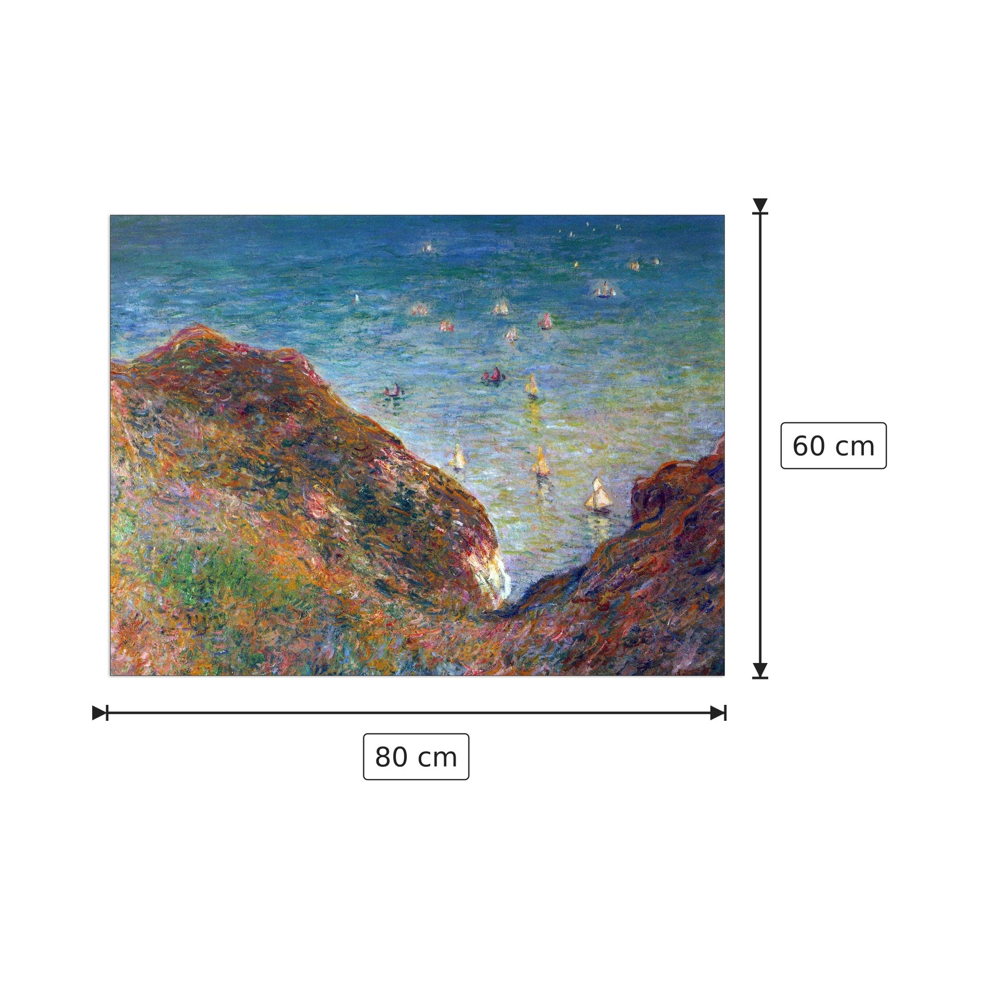 On the cliffs of Pour Ville, Fine weather - Monet Claude - cm 80x60 - Pannello in MDF
