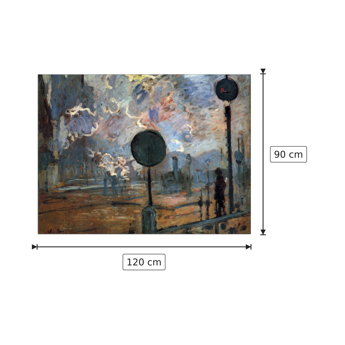Outside the station Saint-Lazare, The signal - Monet Claude - cm 120x90 - Pannello in MDF