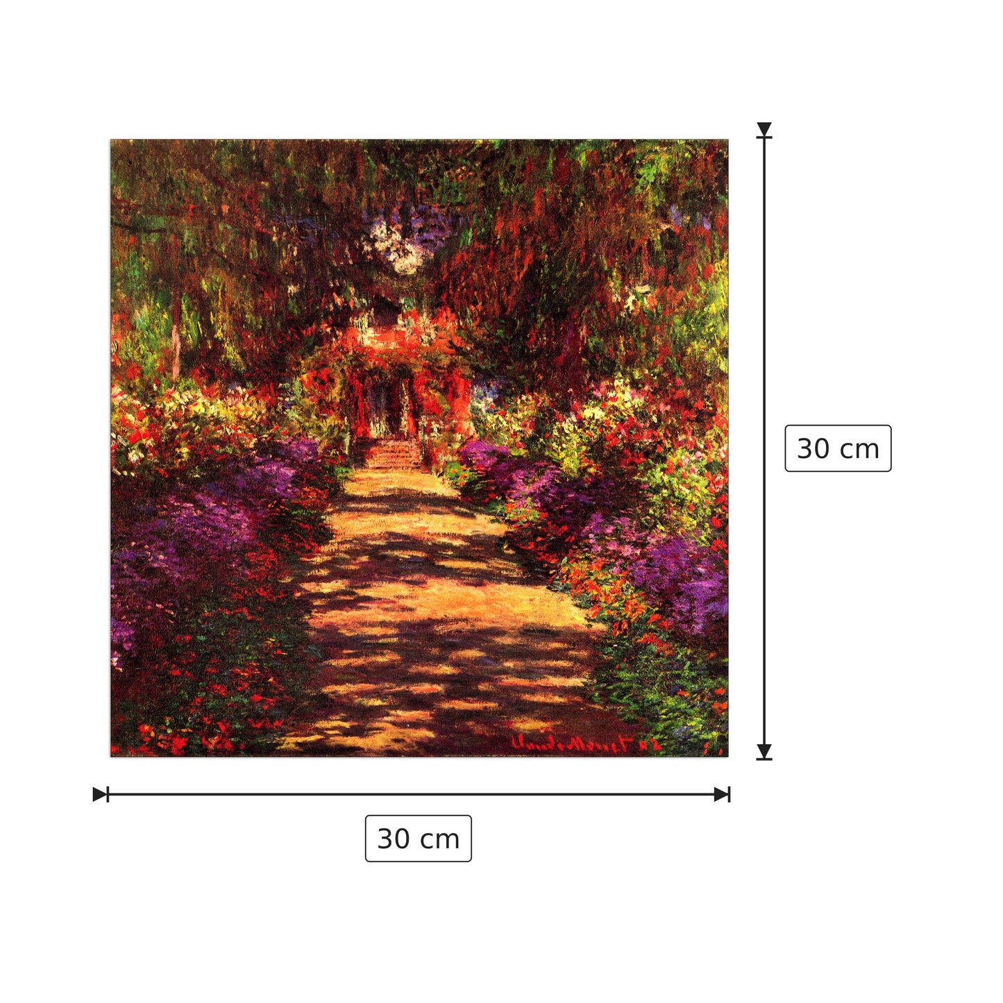 Path in Monets garden in Giverny - Monet Claude - cm 30x30 - Pannello in MDF