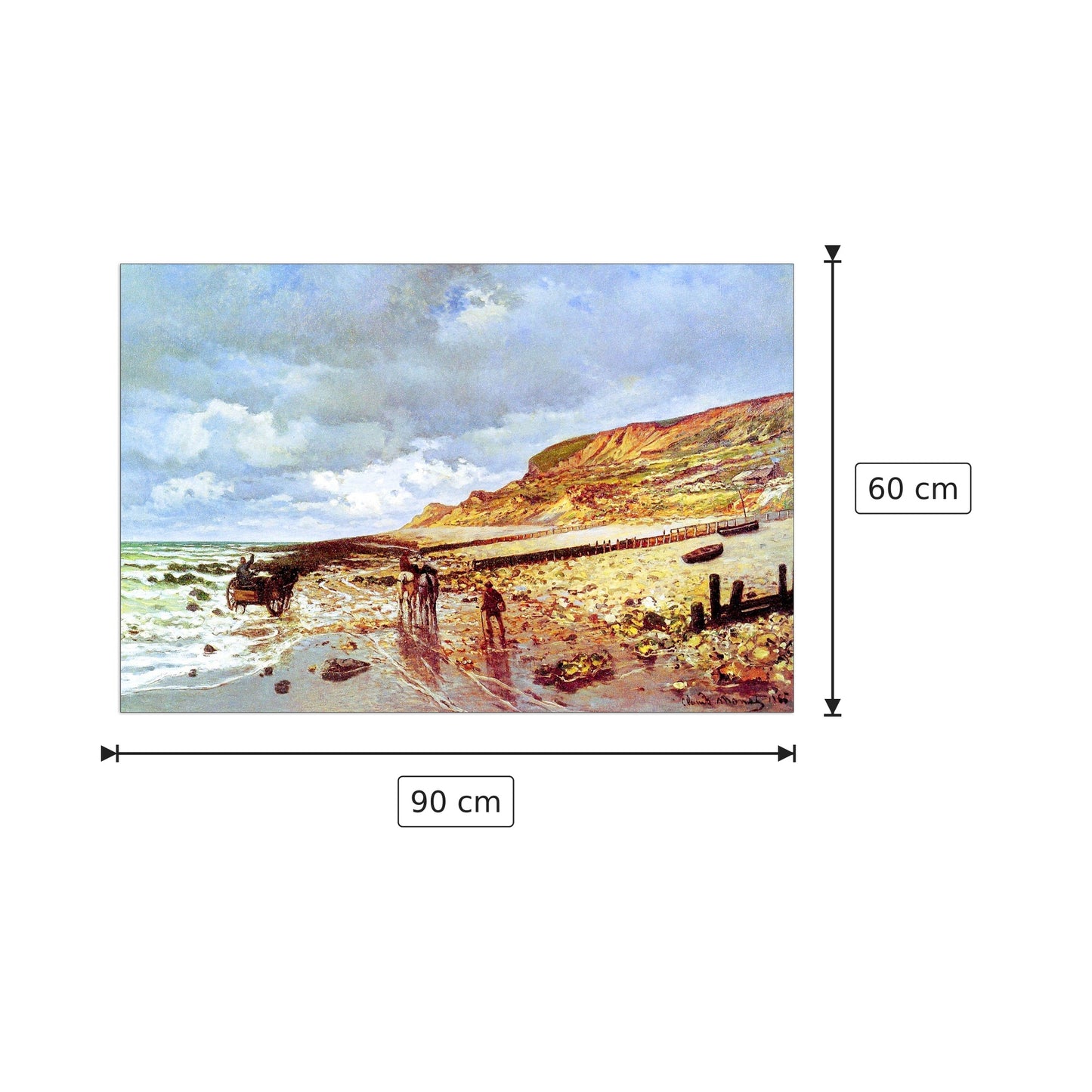 Pointe de la Havre at low tide - Monet Claude - cm 90x60 - Pannello in MDF
