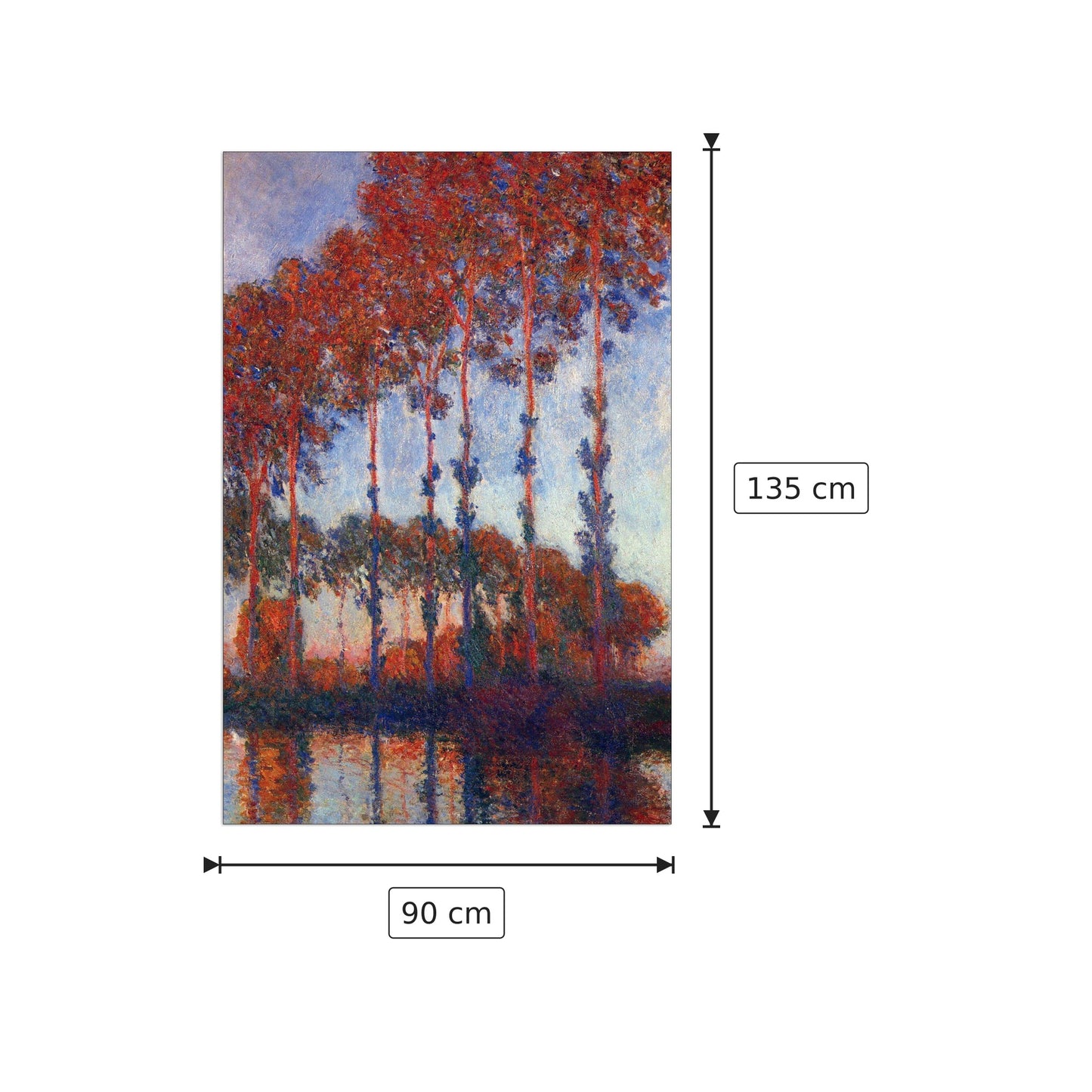 Poplars - Monet Claude - cm 90x135 - Pannello in MDF