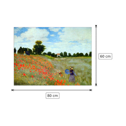 Poppies - Monet Claude - cm 80x60 - Pannello in MDF