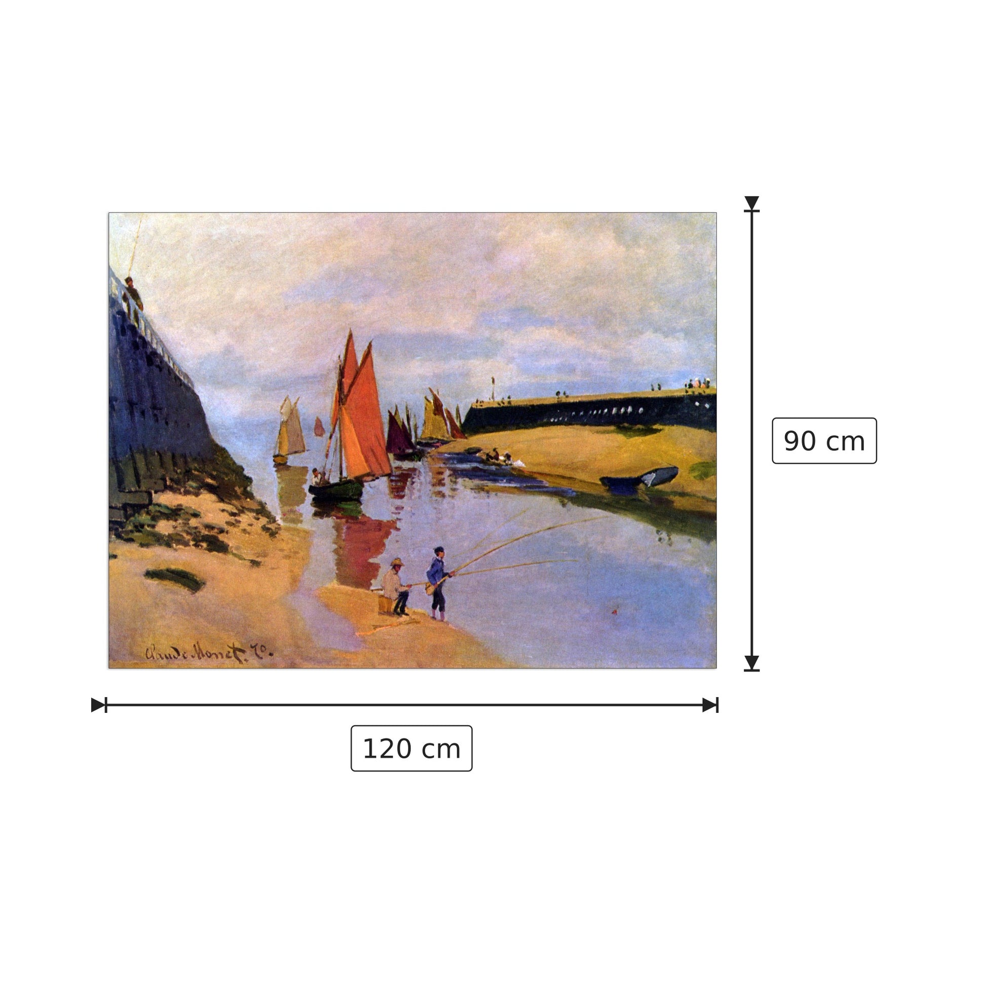 Port of Trouville - Monet Claude - cm 120x90 - Pannello in MDF