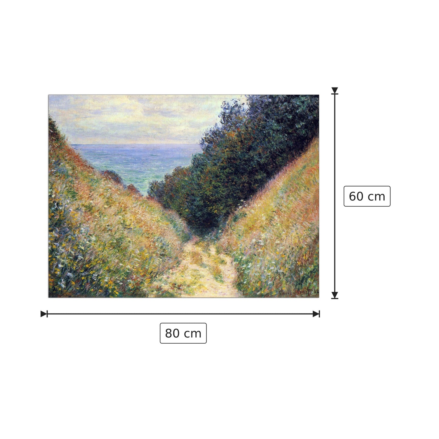 Pourville I - Monet Claude - cm 80x60 - Pannello in MDF