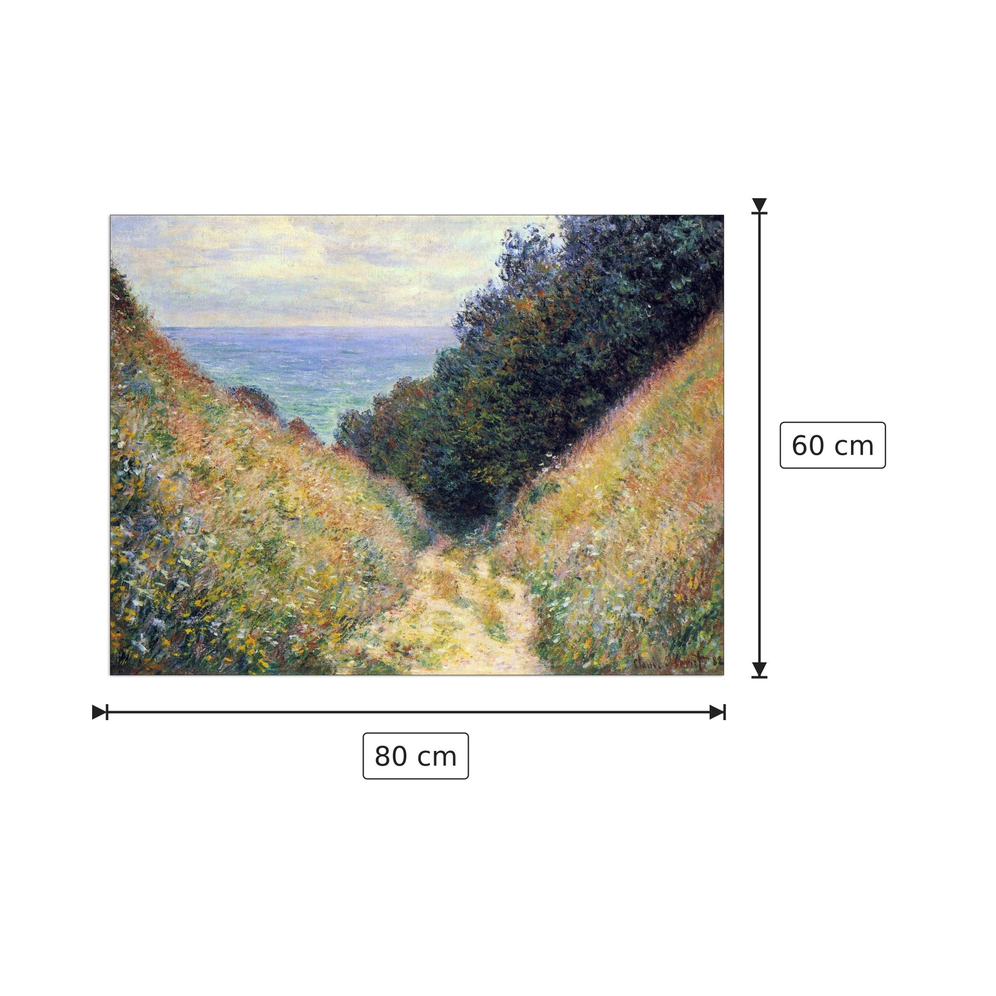 Pourville I - Monet Claude - cm 80x60 - Pannello in MDF
