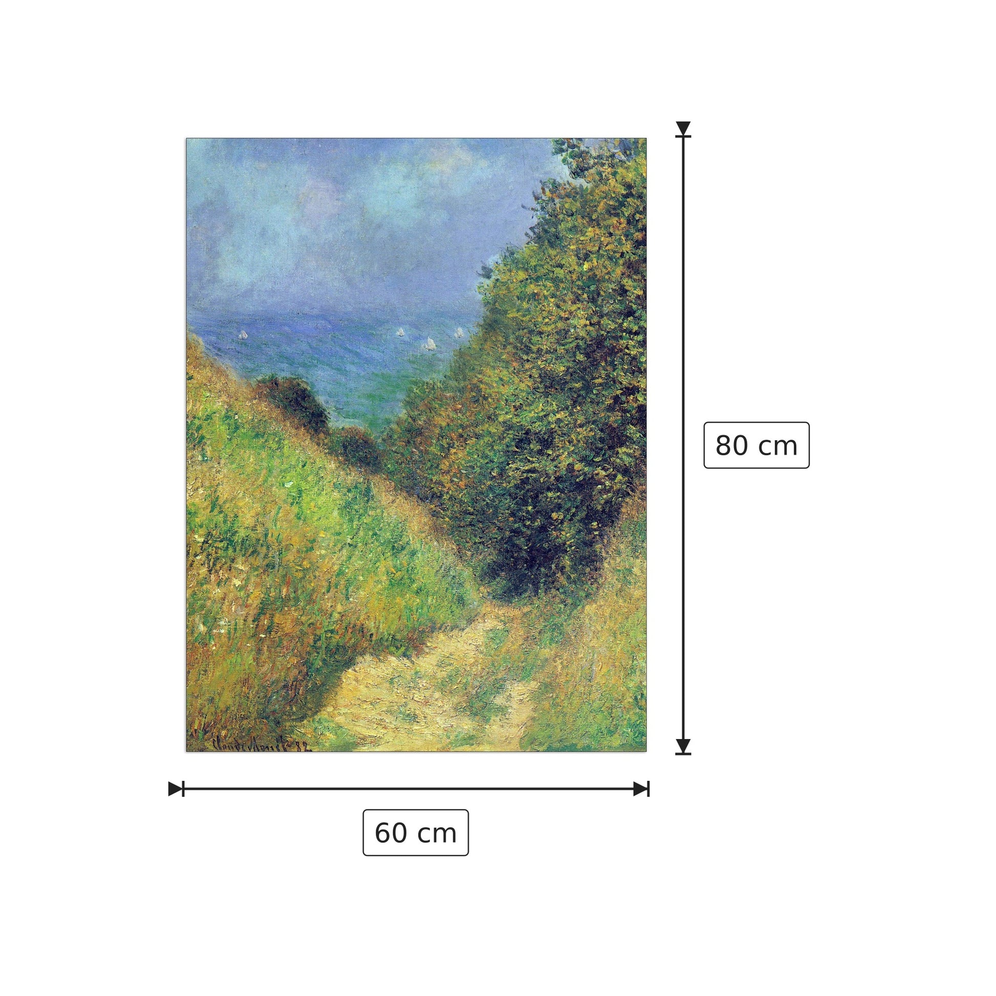 Pourville II - Monet Claude - cm 60x80 - Pannello in MDF