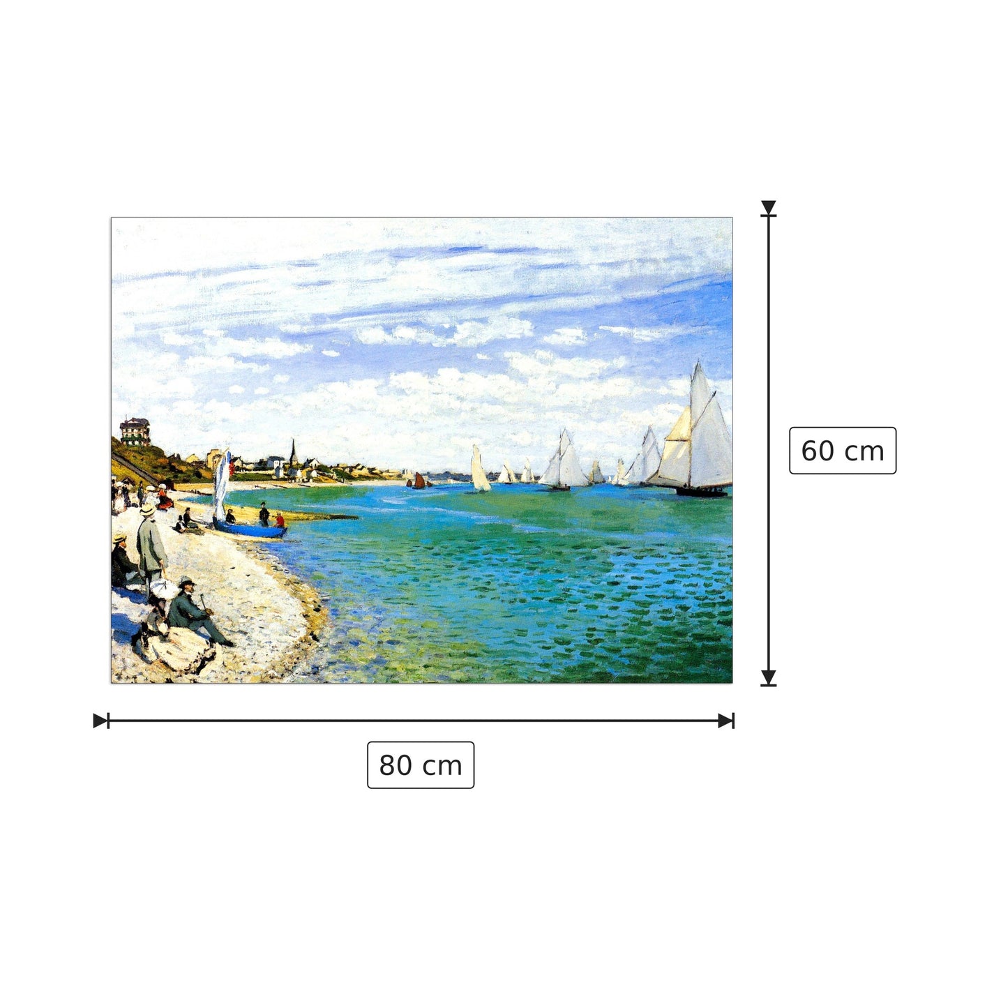 Regatta at Saint Adresse - Monet Claude - cm 80x60 - Pannello in MDF