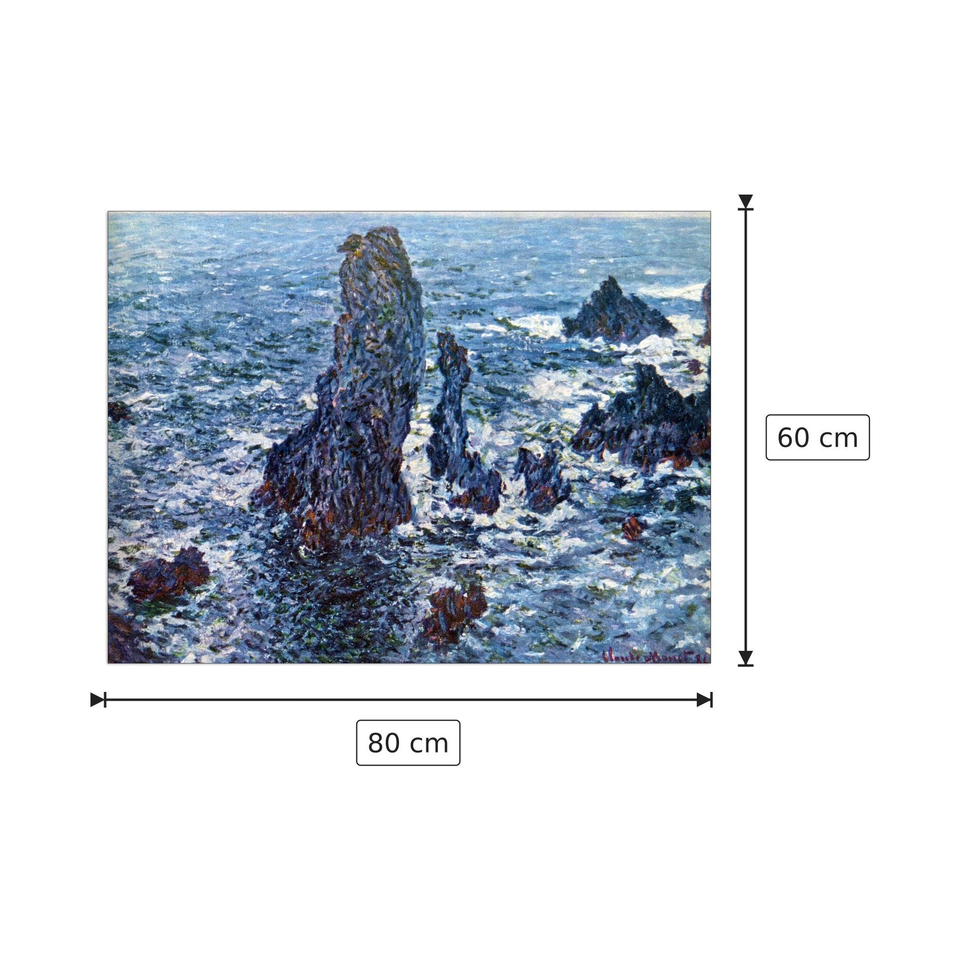 Rocks on Belle-Ile (The needles of Port-Coton) - Monet Claude - cm 80x60 - Pannello in MDF
