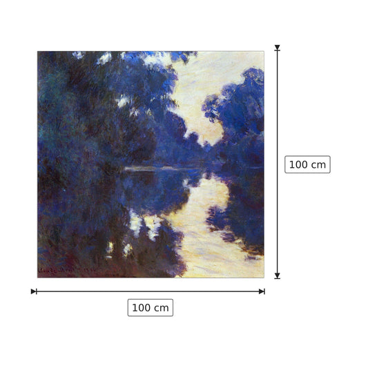 Seine in Morning - Monet Claude - cm 100x100 - Pannello in MDF