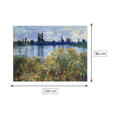 Seine shores at VeÌtheuil - Monet Claude - cm 120x90 - Pannello in MDF
