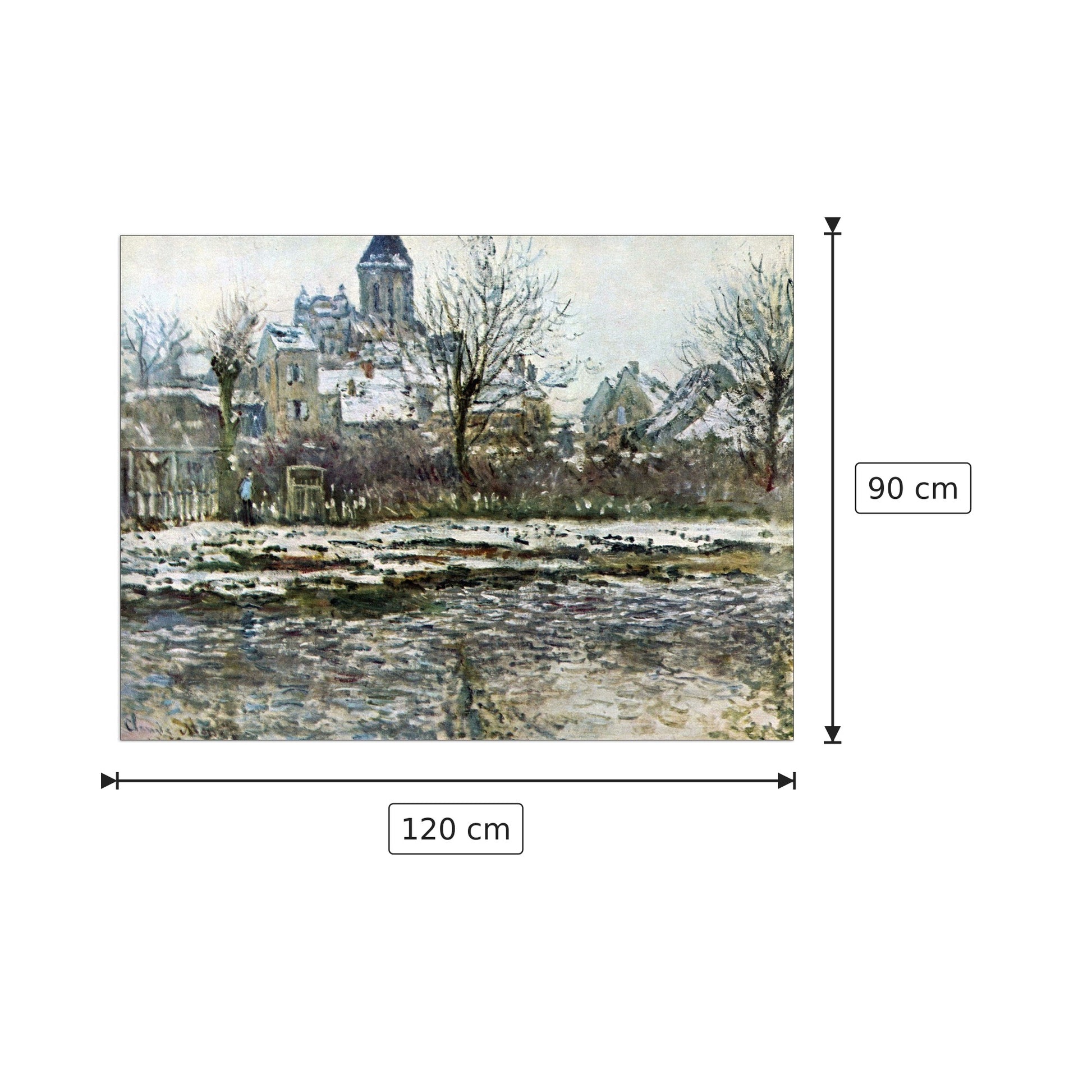 Snow in Vetheuil - Monet Claude - cm 120x90 - Pannello in MDF