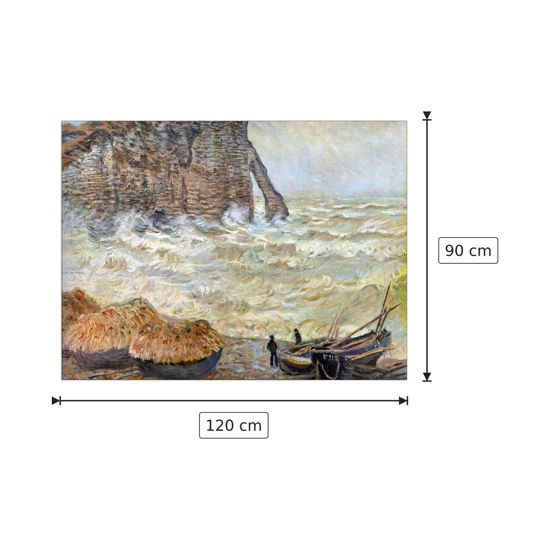 Stormy Sea (La Porte d'Aval) - Monet Claude - cm 120x90 - Pannello in MDF