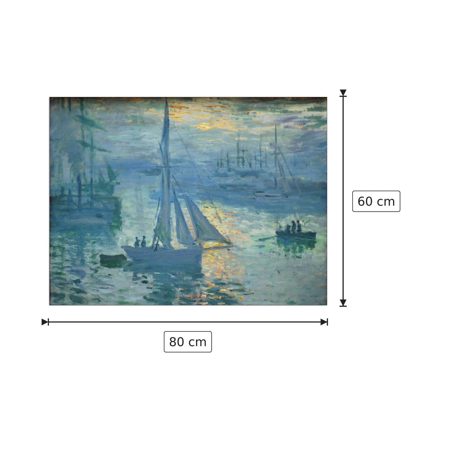 Sunrise - Monet Claude - cm 80x60 - Pannello in MDF