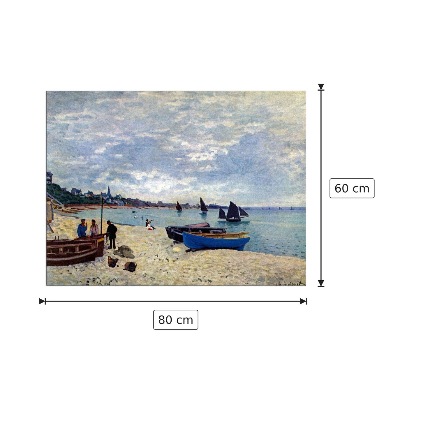 The Beach at Sainte Adresse II - Monet Claude - cm 80x60 - Pannello in MDF