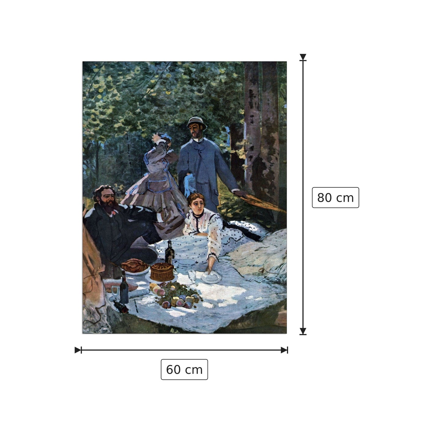The breakfast outdoors, central section - Monet Claude - cm 60x80 - Pannello in MDF