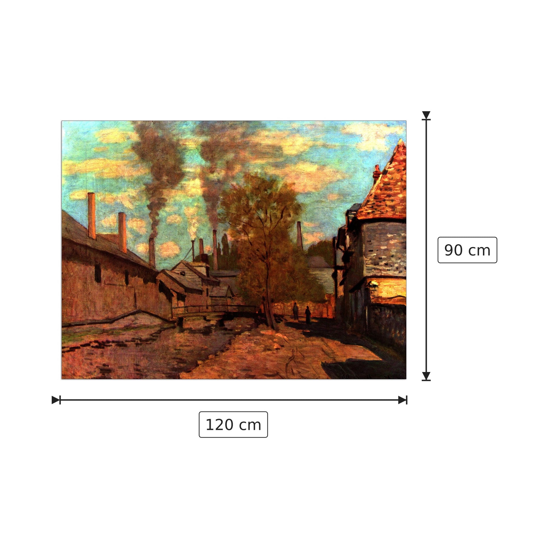 The brook of Robec - Monet Claude - cm 120x90 - Pannello in MDF