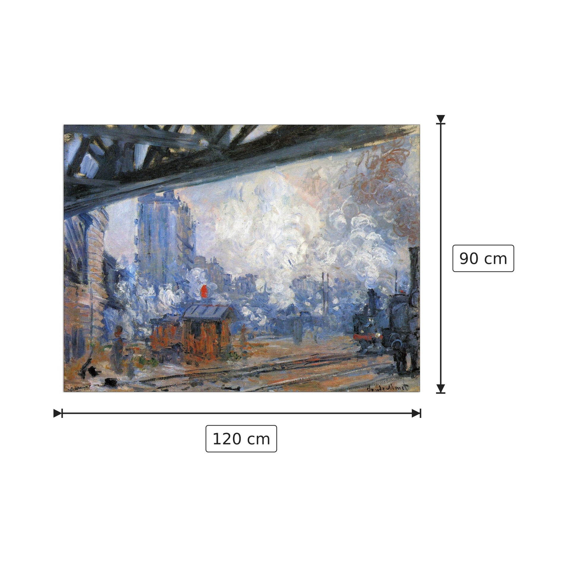 The Gare Saint-Lazare - Monet Claude - cm 120x90 - Pannello in MDF