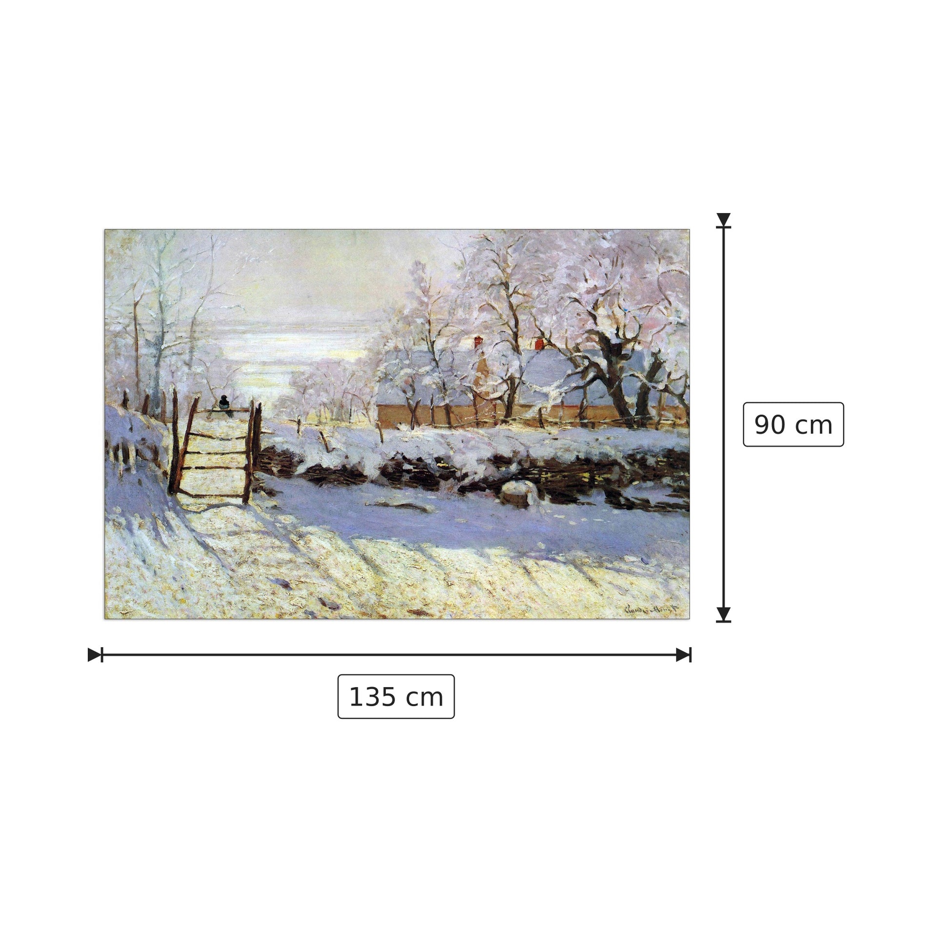 The Magpie - Monet Claude - cm 135x90 - Pannello in MDF