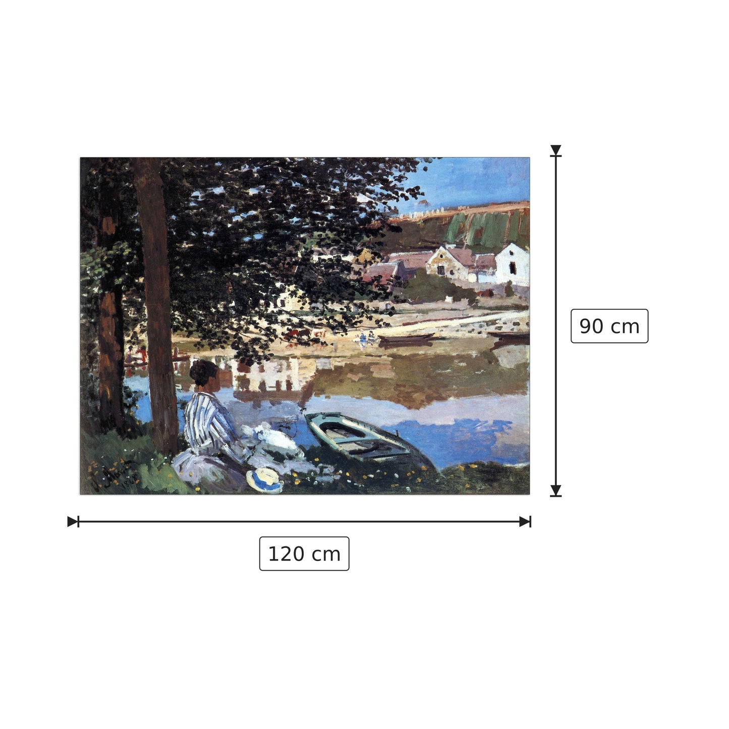 The river has burst its banks - Monet Claude - cm 120x90 - Pannello in MDF