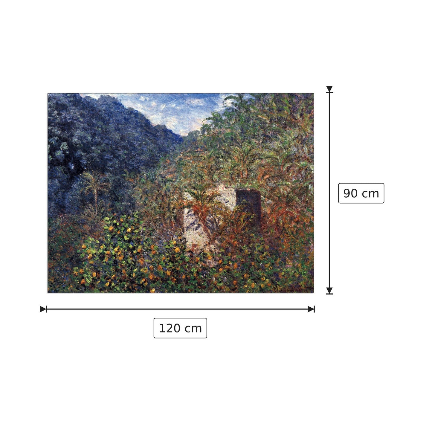 The Valley Sasso, Bordighera - Monet Claude - cm 120x90 - Pannello in MDF