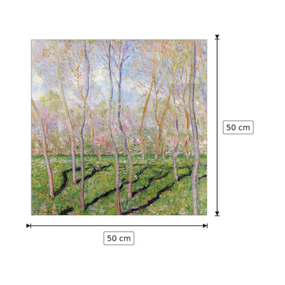 Trees in winter, look at Bennecourt - Monet Claude - cm 50x50 - Pannello in MDF