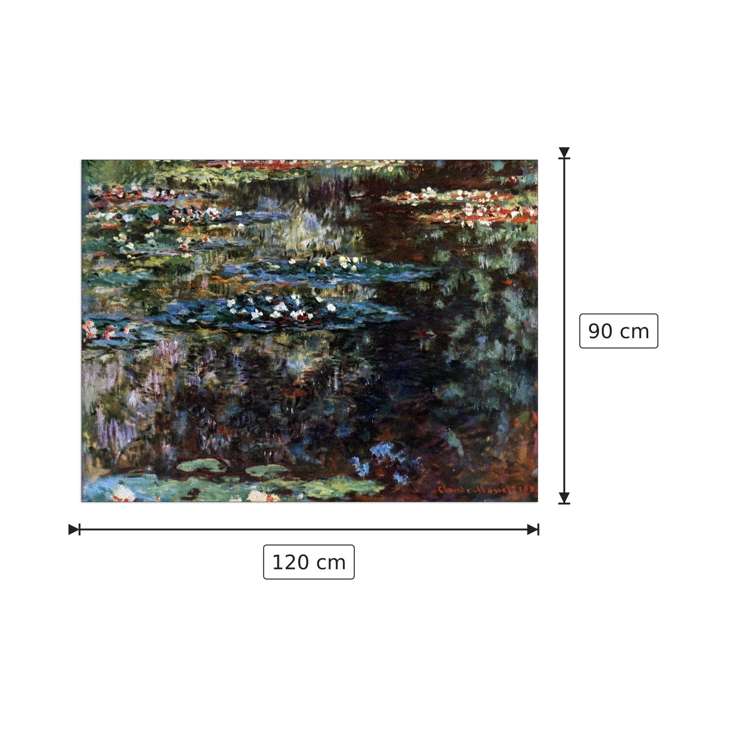 Water garden at Giverny - Monet Claude - cm 120x90 - Pannello in MDF