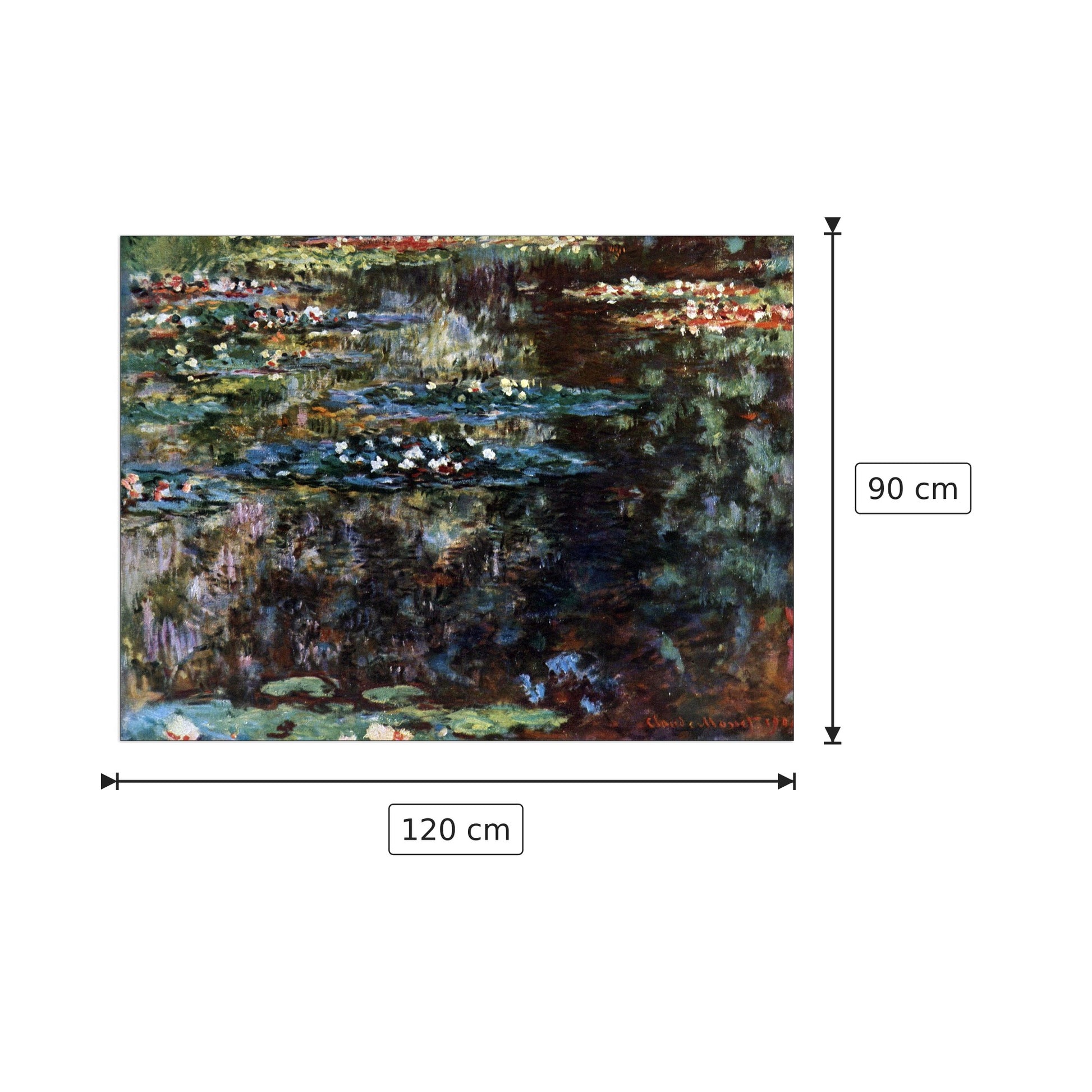 Water garden at Giverny - Monet Claude - cm 120x90 - Pannello in MDF