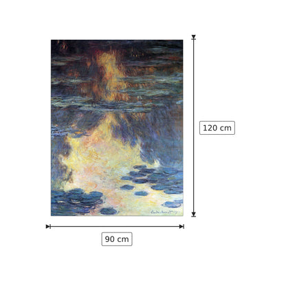 Water lilies, water landscape II - Monet Claude - cm 90x120 - Pannello in MDF