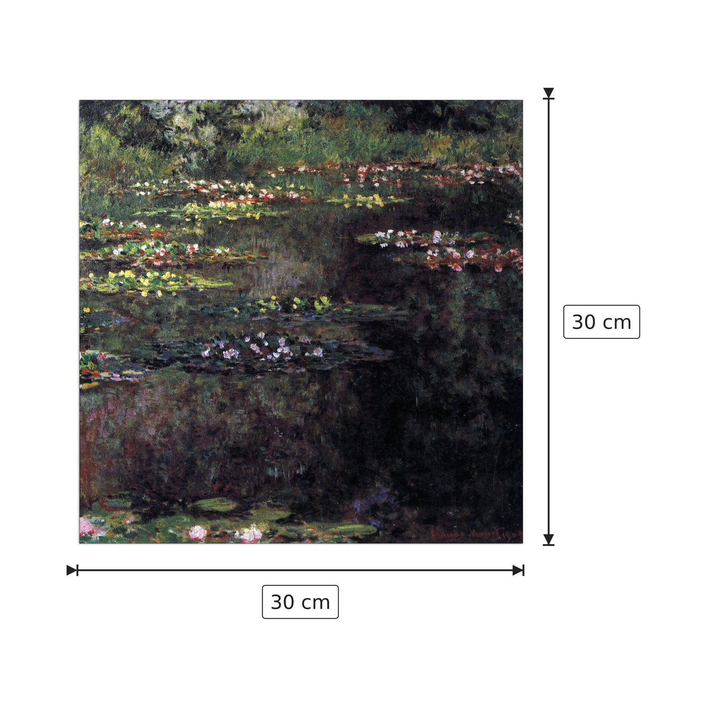 Water lilies, water landscape V - Monet Claude - cm 30x30 - Pannello in MDF
