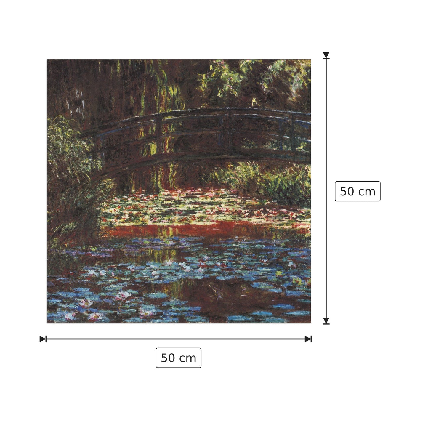 Water Lily Pond I - Monet Claude - cm 50x50 - Pannello in MDF