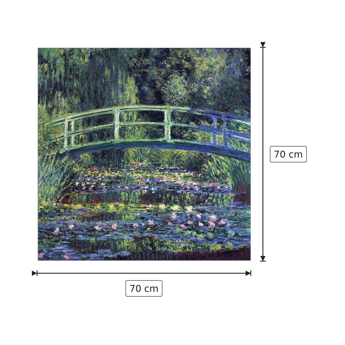 Water Lily Pond II - Monet Claude - cm 70x70 - Pannello in MDF