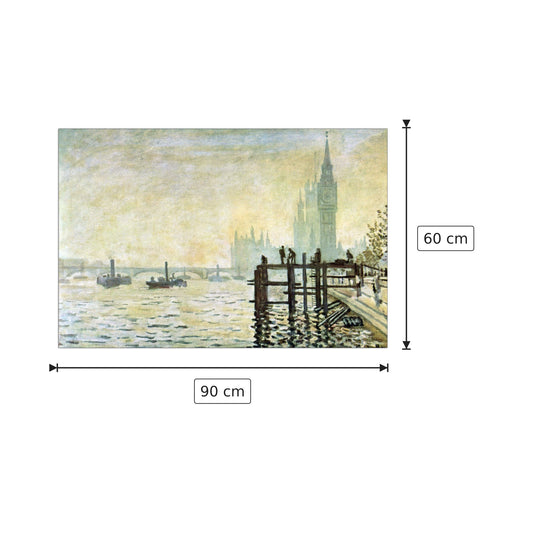 Westminster Bridge in London - Monet Claude - cm 90x60 - Pannello in MDF