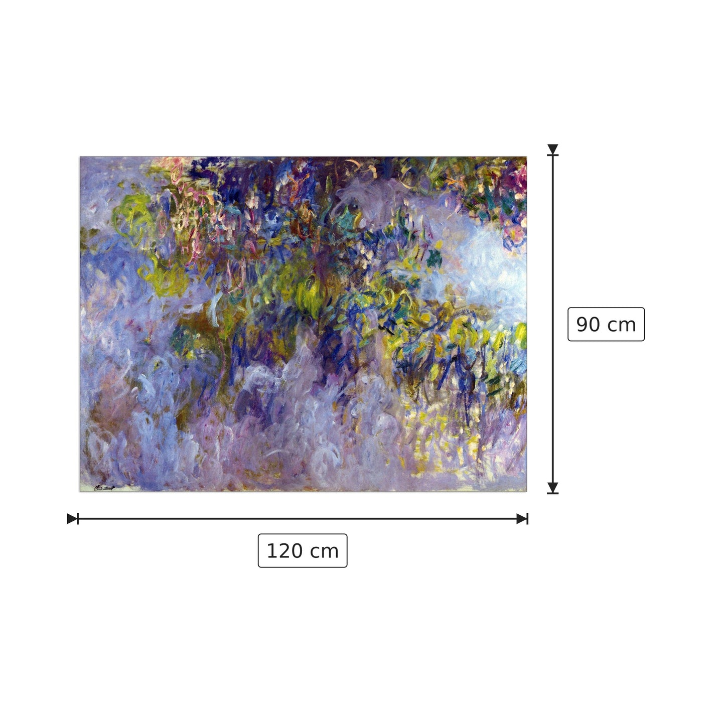 Wisteria I - Monet Claude - cm 120x90 - Pannello in MDF