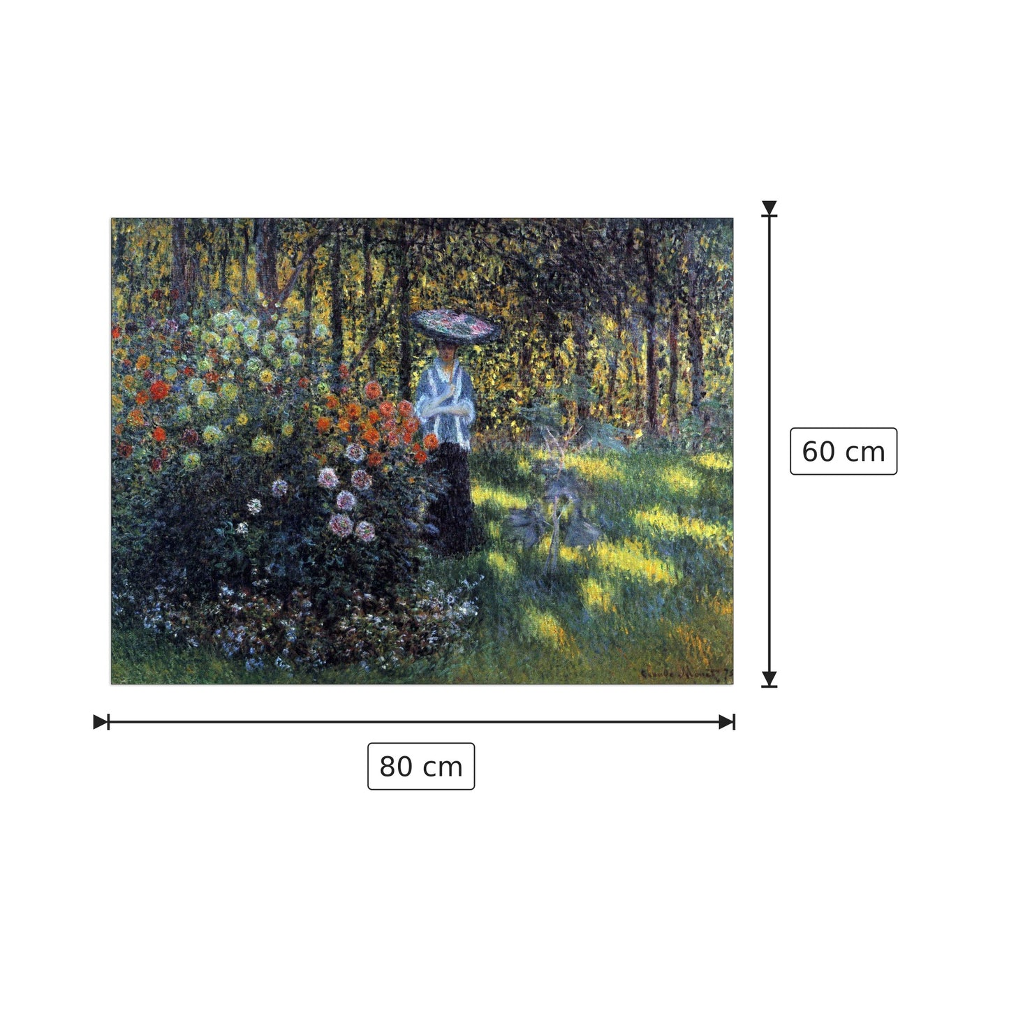 Woman with a parasol in the garden of Argenteuil - Monet Claude - cm 80x60 - Pannello in MDF