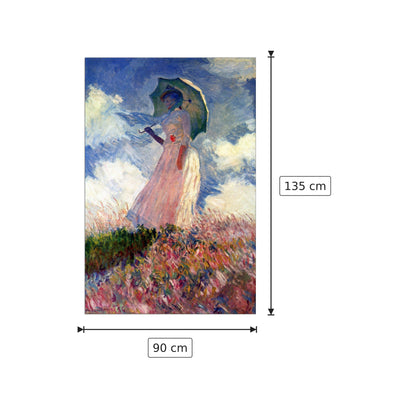 Woman with Parasol, study - Monet Claude - cm 90x135 - Pannello in MDF