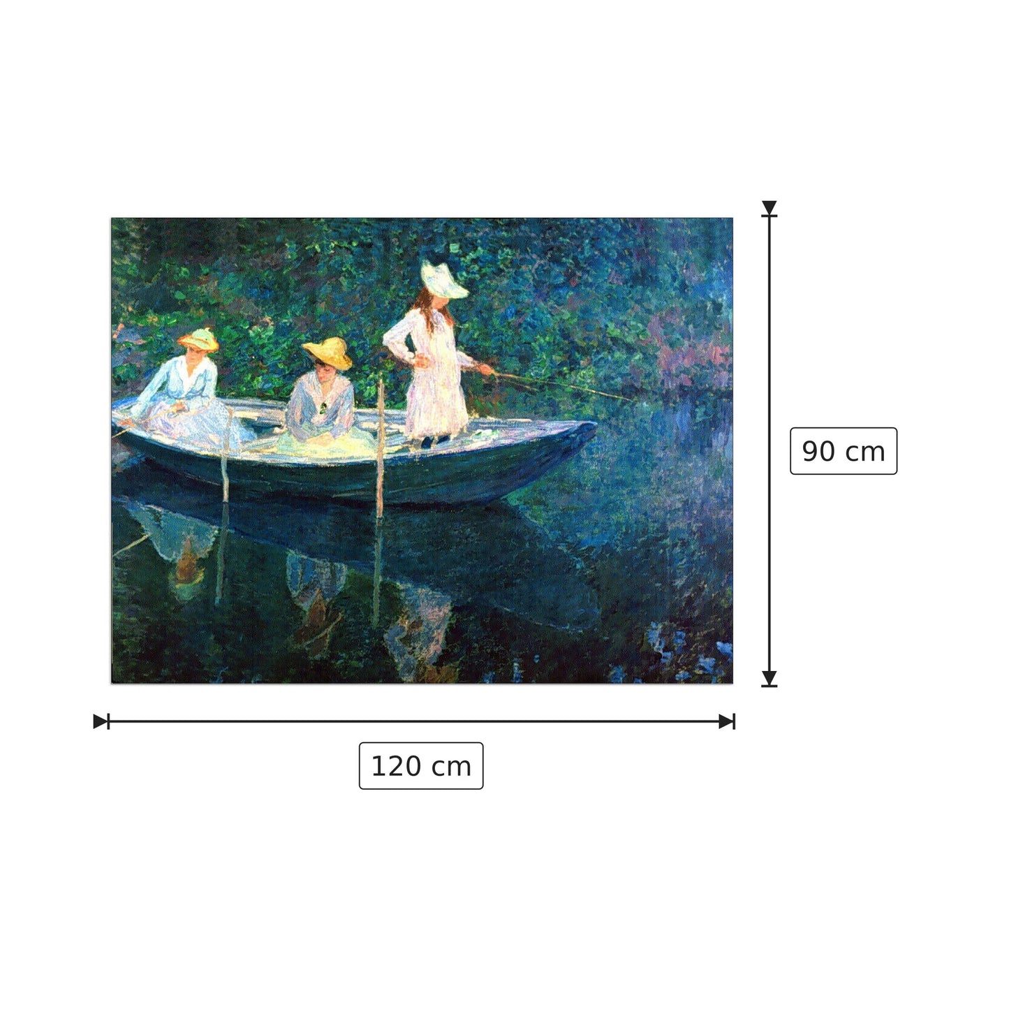 women fishing - Monet Claude - cm 120x90 - Pannello in MDF
