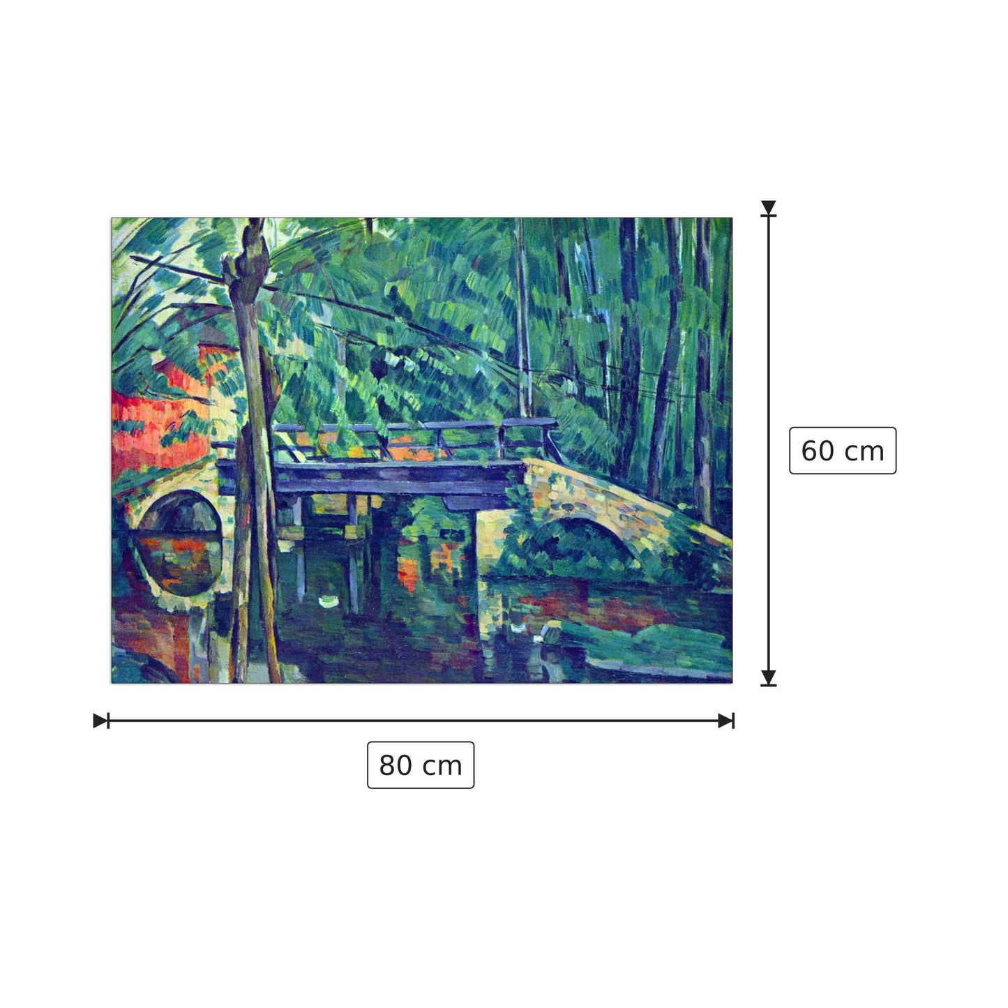 Bridge in the forest - Cezanne Paul - cm 80x60 - Pannello in MDF