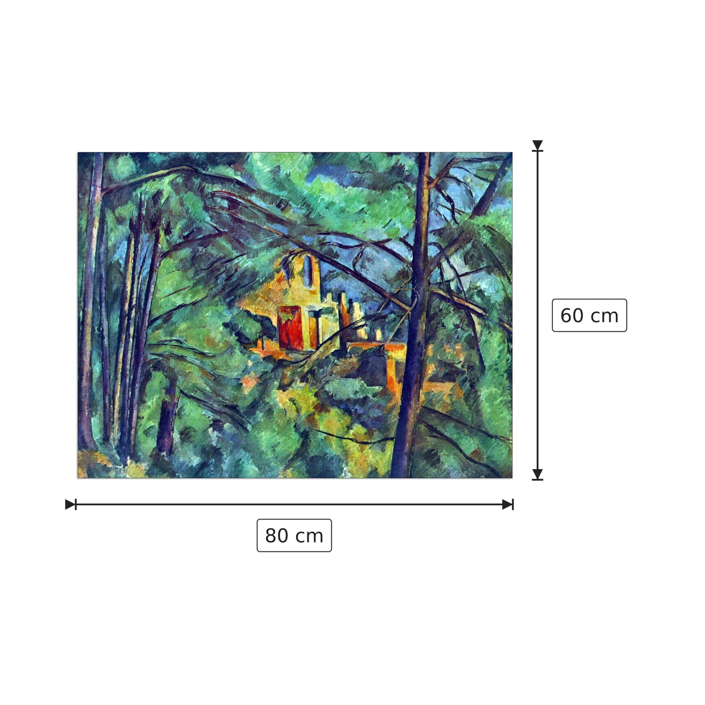 Chateau Noir - Cezanne Paul - cm 80x60 - Pannello in MDF