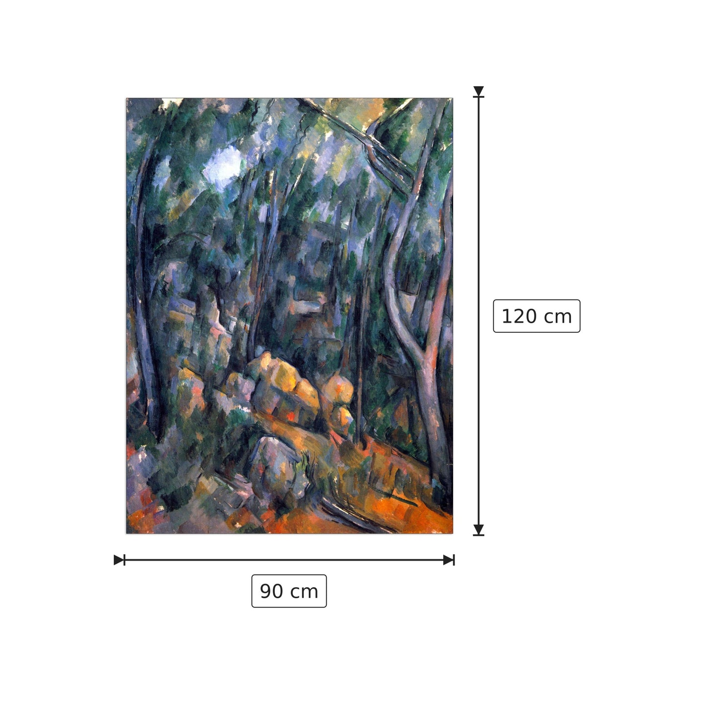 Caverne della foresta sopra Château Noir - Cezanne Paul - cm 90x120 - Pannello in MDF